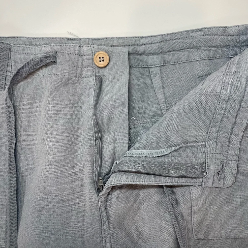 Sincerely Jules Gray Linen Blend Cargo Pants Size Large - Picture 6 of 9